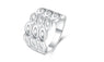 Silver Plated Pave Shining Crystal Ring (7,8)