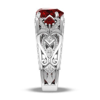 Hollow Heart Crown Trendy Crystal Bride Wedding Engagement Party Ring - sparklingselections