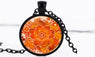 Mandala Flower Dome Charm Pendant Necklace