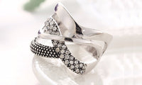 Silver Plated Cubic Zirconia Ring For Women (6,7,8)