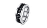 Stainless Steel Black Chain Spinner Rings For Men