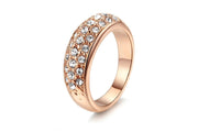 Rose Gold Color Cubic Zirconia Round Shape Wedding Ring - sparklingselections