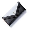 Geometric Envelope Clutch Wallet For Women Patchwork PU Leather Zipper Pouch Cell Phone Pocket Wallets