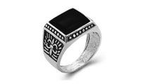 Square Black Stone Enamel NIce Ring For Women - sparklingselections