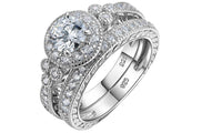 Sterling Silver Halo Wedding Ring - sparklingselections