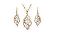 Gold Color Elegant Inlaid Crystal Jewelry Sets - sparklingselections