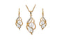 Gold Color Elegant Inlaid Crystal Jewelry Sets