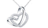 Silver Plated Double Heart Pendant Necklace