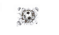 Flying Football Through Wall Stickers - sparklingselections