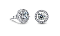Zirconia Silver Color Stud Earring - sparklingselections