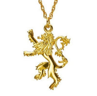 Gold Lion Badge Pendant Necklace - sparklingselections
