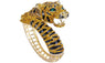 Gold Tone Brown Tiger Rhinestone Bracelet & Bangle