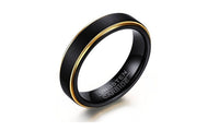 Black and Gold-Color Tungsten Wedding Ring - sparklingselections