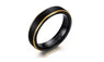 Black and Gold-Color Tungsten Wedding Ring