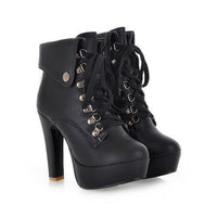 Fashion Lace-Up Women Ankle Boots - sparklingselections