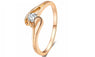 Gold-Color Round Zirconia Ring for Women