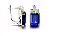 Ocean Blue Sapphire Clip Earrings - sparklingselections