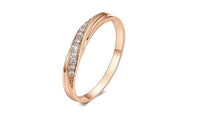 Cubic Zirconia Lovers Rose Gold Color Ring - sparklingselections