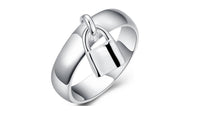 Silver Lock Pendant Finger Rings - sparklingselections