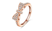 Rose Gold Color Lovely Bow Rings - sparklingselections