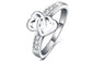 Silver Color Double Heart Love Promise Rings For Women