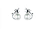 Sterling Silver Round Shape Pearl Stud Earrings