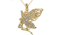 Big large Crystal Angel fairy Pendant Chain Necklace chocker jewellery - sparklingselections