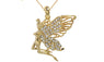 Big large Crystal Angel fairy Pendant Chain Necklace chocker jewellery