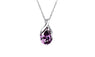 Purple Zircon Teardrop Chain Choker Pendant Necklace
