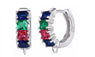 Sliver Round Shape Colorful Earrings For Women