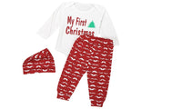 Romper Pants Hat 3PCS Outfits Set Christmas Gift - sparklingselections