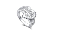 Silver-Color Heart Love Ring For Women - sparklingselections