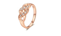 Wave Shape Rose Gold Color Wedding Ring - sparklingselections