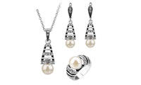 Silver Color Pearl Jewelry Sets For Women - sparklingselections