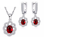 Silver Red Austrian Crystal Jewelry Sets - sparklingselections