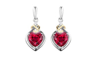Red Ruby Anniversary Drop Dangle Earrings - sparklingselections