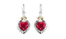 Red Ruby Anniversary Drop Dangle Earrings