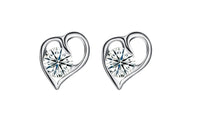 Silver Heart Design Stud Earrings - sparklingselections