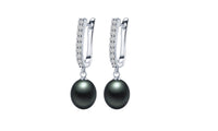 Silver Jewelry Black Pearl Earrings - sparklingselections
