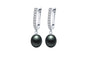 Silver Jewelry Black Pearl Earrings