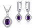 Silver Amethyst Engagement Jewellery Set
