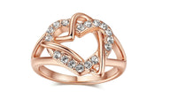 Cubic Zirconia Heart Shape Rose Gold Color Women Wedding Rings - sparklingselections