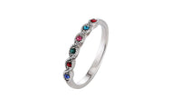 Silver Plated Fashion Multicolor Crystal Rings For Women - sparklingselections