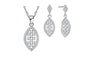 Crystal Pendant Necklace Stud Earrings Jewelry Sets