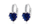 Silver Heart Crystal Earrings For Women