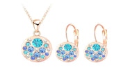 Rose Gold Color Round Style Pendant Earrings Sets - sparklingselections