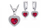 Silver Heart Ruby Statements  Jewelry Sets