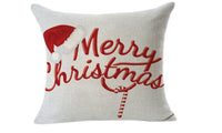 Christmas Linen Square Throw Flax Pillow Case - sparklingselections