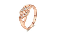 Wave Shape Rose Gold Color Wedding Ring - sparklingselections