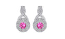 Round Created Ruby Stud Earrings
